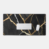 Chic Elégant noir jaune or Faux Marble (Clavier et souris)