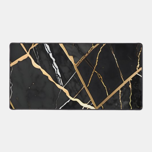 Chic Elégant noir jaune or Faux Marble (Recto)