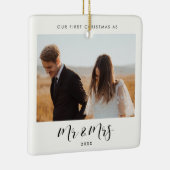 Chic elegant ons eerste kerstfeest als de heer & m keramisch ornament (Rechts)