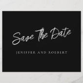 Chic Elegant Photo Collage Save the Date Kaart Fly (Achterkant)