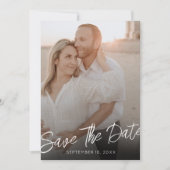 Chic Elegant Photo Vertical Wedding Save the Date Kaart (Voorkant)