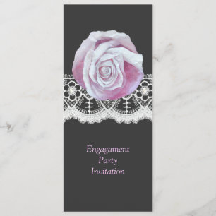 Chic elegant pint rozen verloving uitnodigt kaart
