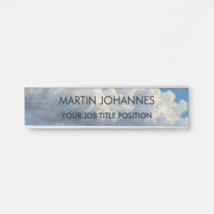 Chic Elegant Plain Stijlvolle Blauwe Hemel & Wolke Deurbordje