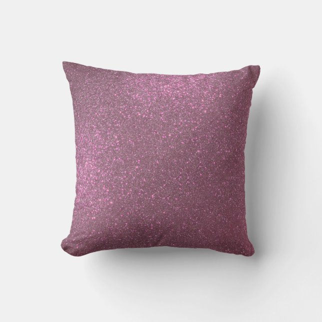 Chic Elegant Plum Paars Sparkly Glitter Buitenkussen (Voorkant)