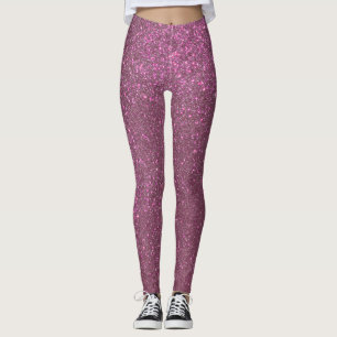 Chic Elegant Plum Paars Sparkly Glitter Leggings