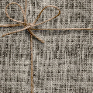 Chic Elegant Realistic Burlap Rustic Taupe Wedding Cadeaupapier
