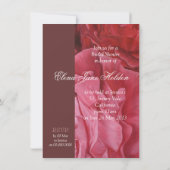 Chic elegant red roses vrijgezellenfeest nodigt ui kaart (Achterkant)