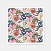 Chic Elegant Romantic Dark Roos Wedding Servet (Voorkant)