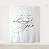 Chic Elegant Romantic Wedding Photo Backdrop Wandkleed (Voorkant)