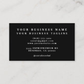 Chic Elegant rose et noir Cartes de visite (Dos)