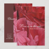 Chic élégant roses rouges invitations de douches (Devant / Derrière)