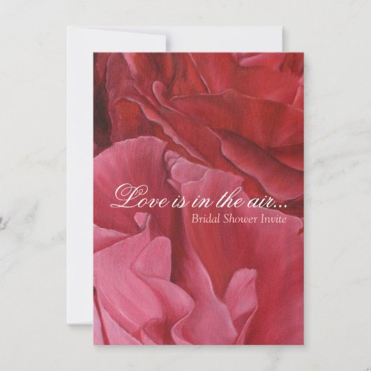 Chic élégant roses rouges invitations de douches (Devant)