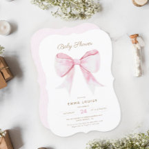 Chic Elegant Roze Coquette Bow Baby shower Meisje