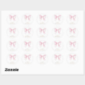 Chic Elegant Roze Coquette Bow Dank u Ronde Sticker (Vel)