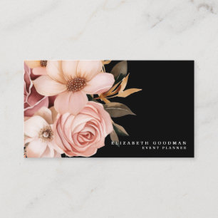 Chic Elegant Roze en Zwarte Visitekaartjes