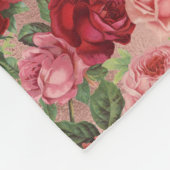 Chic Elegant  roze roze rozen Floral Fleece Deken (Hoek)