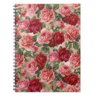 Chic Elegant  roze roze rozen Floral Notitieboek