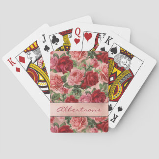 Chic Elegant roze roze rozen Floral Pokerkaarten