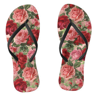 Chic Elegant  roze roze rozen Floral Teenslippers