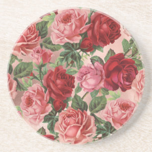 Chic Elegant roze roze rozen Floral Zandsteen Onderzetter