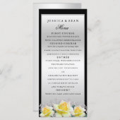 Chic Elegant Rozen Silver Wedding Menu (Voorkant / Achterkant)