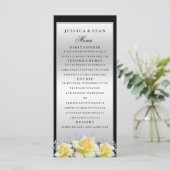 Chic Elegant Rozen Silver Wedding Menu (Staand voorkant)