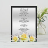 Chic Elegant Rozen Silver Wedding Programma (Staand voorkant)
