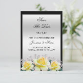 Chic Elegant Rozen Silver Wedding Save The Date (Staand voorkant)