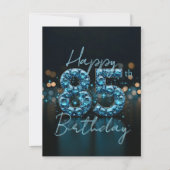 Chic Elegant Saffier Blauw en Zwart 85ste Verjaard (Voorkant)