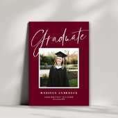 Chic Elegant Script Photo Graduation Faire-part