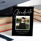 Chic Elegant Script Photo Graduation Faire-part