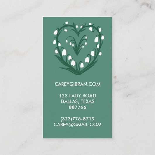 Chic Elegant Snowdrop Lily Line Tekening CUSTOM Visitekaartje (Achterkant)