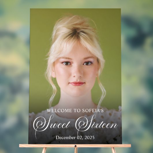 Chic Elegant Sweet sixteen de script blanc (Neutre)