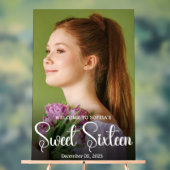 Chic Elegant Sweet sixteen de script blanc photo A (Neutre)