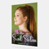 Chic Elegant Sweet sixteen de script blanc photo A (Angle)