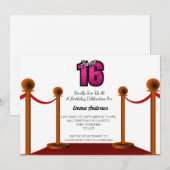 Chic Elegant Tapis Rouge Sweet 16 Party Invitation (Devant / Derrière)