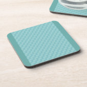 Chic elegant turquoise blauw groen gewatteerd onde bier onderzetter (Linkerzijde)