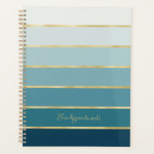 Chic Elegant Turquoise Gradient Gold Stripes (Devant)