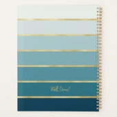 Chic Elegant Turquoise Gradient Gold Stripes (Dos)