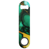 Chic Elegant vert foncé jaune Faux Marble (Dos)