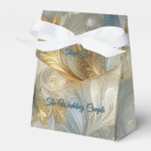Chic Elegant Wervelt in Goud, Zilver, Blauw, Geel Bedankdoosjes (Voorkant Zijde)
