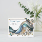 Chic Elegant Wervelt in Goud, Zilver, Blauw, Geel Briefkaart (Staand voorkant)