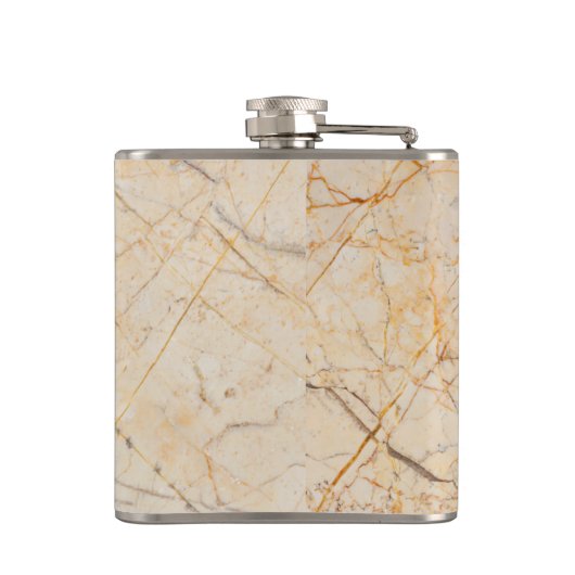 Chic Elegant White en Black Marble Pattern Heupfles (Achterkant)