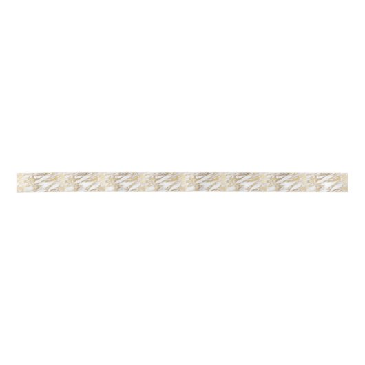 Chic Elegant White en Gold Marble Pattern Lint (Voorkant)