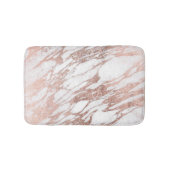 Chic Elegant White en Roos Gold Marble Pattern Badmat (Voorkant)