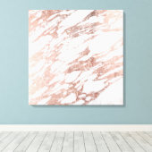Chic Elegant White en Roos Gold Marble Pattern Canvas Afdruk (Insitu (Houten vloer))