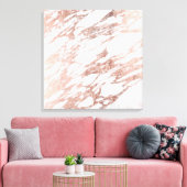 Chic Elegant White en Roos Gold Marble Pattern Canvas Afdruk (Insitu (Woonkamer))