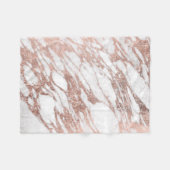 Chic Elegant White en Roos Gold Marble Pattern Fleece Deken (Voorkant (Horizontaal))
