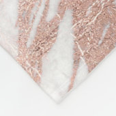Chic Elegant White en Roos Gold Marble Pattern Fleece Deken (Hoek)