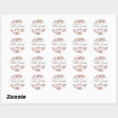 Chic Elegant White en Roos Gold Marble Pattern Ronde Sticker (Vel)